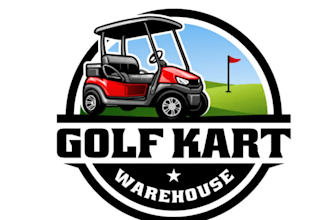 design unique high quality golf cart logo with satisfaction guarantee