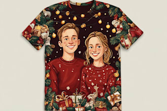create t shirt and ugly christmas sweater design