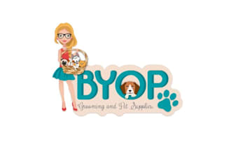 design excellent grooming and pet supply store logo