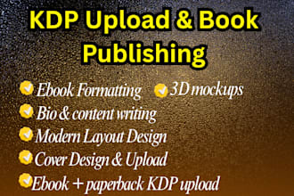 publish book on amazon kindle kdp upload, ebook formatting and publishing
