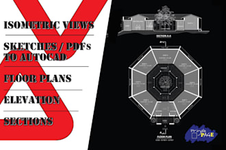 draw 2d floor plans elevations sections isometric views pdfs to autocad