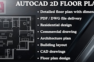 create professional autocad 2d floor plans