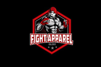 design premium fighter apparel clothing brand logo
