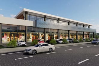 refurbish luxury retail store exterior,supermarket interior,furniture render,cgi