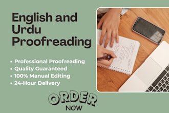 proofread urdu and english documents manually