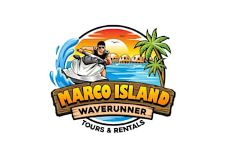 create attractive and imagination jet ski logo design