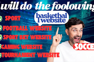 develop a premium sport bet website football, gaming website