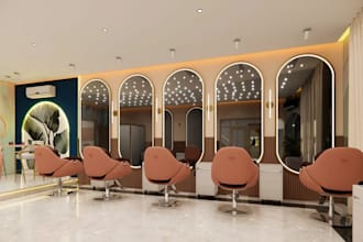 visual 3d saloon interior design,luxurious spa,hair care,skincare, skp rendering