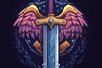draw a fantasy game logo and branding