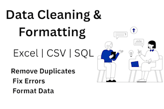 clean, organize, and prepare your data in excel, CSV, or sql