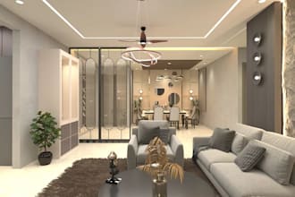 renew apartment interior from 2d layout,dining space,bedroom design,villa render