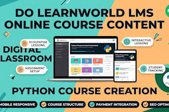 do learnworld lms online course content,digital classroom,python course creation
