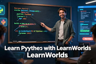 do learnworld lms online course content,digital classroom,python course creation