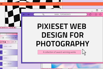 design pixieset photography website, portfolio gallery and online booking