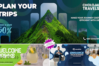 create a mobile safe, facebook cover and banner design