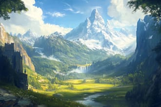 do fantasy landscapes and scenery art