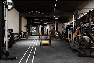 renovate 3d gym design,gym interior layouts, fitness center space,pilates studio