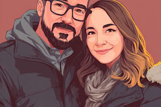 design couple portrait illustration