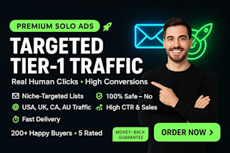 run guarantee 25000x affiliate website clicks targeted solo ads campaign