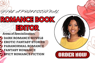 line edit and proofread erotic novels fantasy stories as a dark romance editor