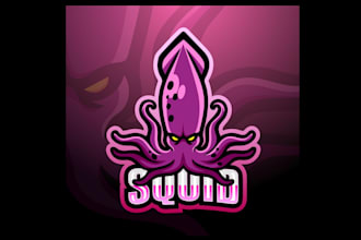 create creative and good looking squid logo design