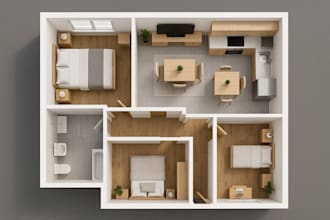 create professional 3d floor plan and layout design with realistic rendering