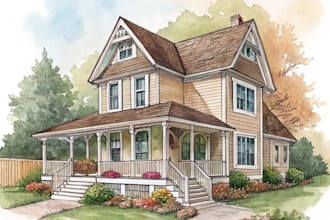draw house illustration building watercolor house portrait