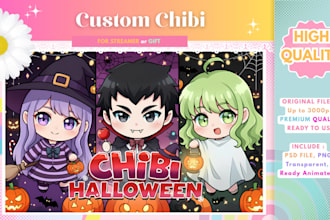 design high quality custom chibi avatar for twitch, discord