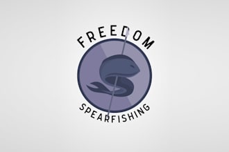 design splendid freedom spearfishing brand logo
