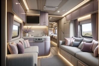 do 3d interior motorhome design, 3d rendering and modelling