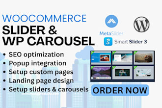setup woocommerce sliders wp carousel metaslider smartslider 3 elementskit