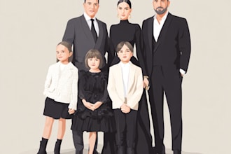 create your vector family portrait art for you