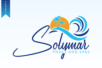 design a professional pool and spa logo