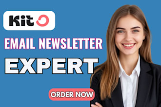 setup convertkit newsletter, kit landing page, kit email template,email sequence