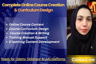 do online course creation, course curriculum and training manual