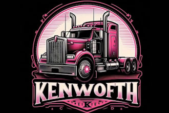 design trucking business, towing, transport, truck logo