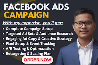 setup and manage facebook ads campaign with pixel, targeting and remarketing