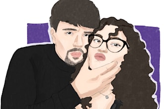draw your original characters in a cartoonish style