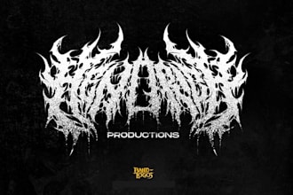 create an old school heavy metal logo