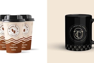 design premium coffee and tea label, packaging,