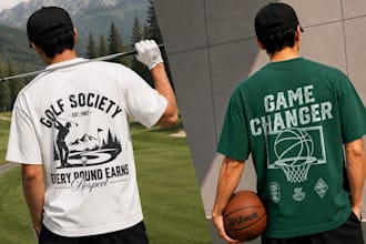 do soccer t shirt, basketball t shirt and golf t shirt design