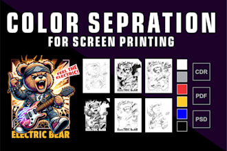 create print ready color separation for screen printing