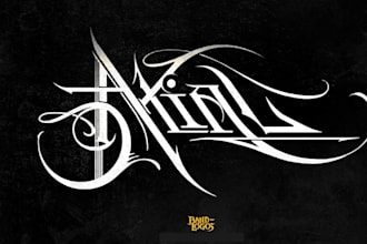 hand draw a classic 80s thrash logo