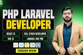 do full stack web development with PHP laravel vue