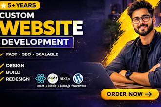 do custom full stack website development, frontend and backend, react, node, PHP