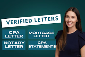 prepare CPA letter, income letter, expense ratio letter, mortgage letter