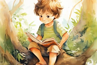 children story book illustration watercolor