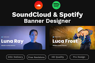 design a professional soundcloud banner and spotify artist header