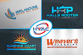 design professional hvac, plumbing and air conditioning logo for your business