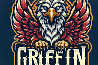 design  custom a vintage griffin mascot logo with t shirt design